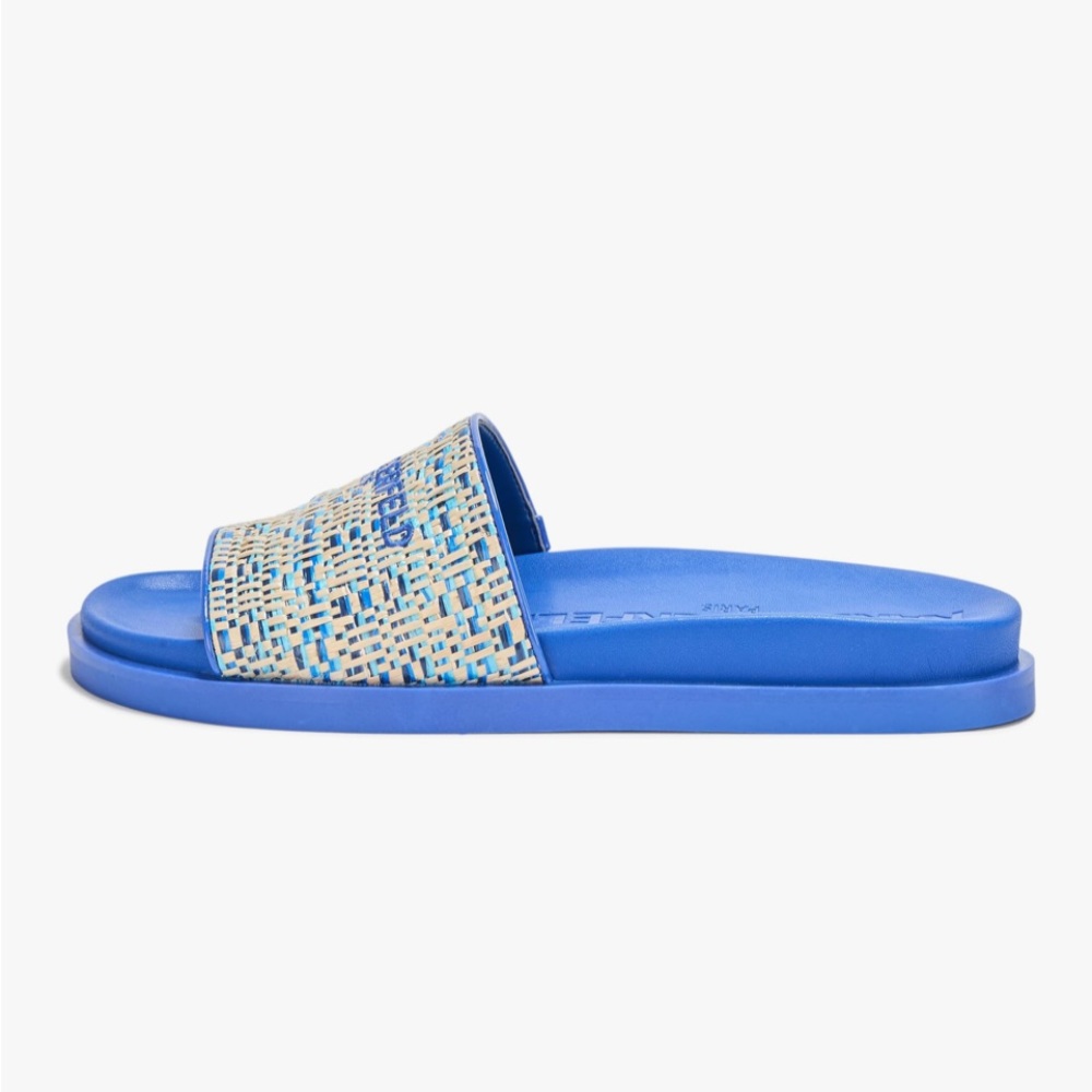 KARL LAGERFELD Women's Hazlet Flat Sandal Slide With Logo Size 8 - Picture 3 of 4